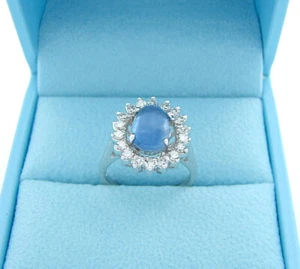 ANTIQUE DIAMOND SAPPHIRE RING CABOCHON SAPPHIRE DIAMOND RING - Picture 1 of 4