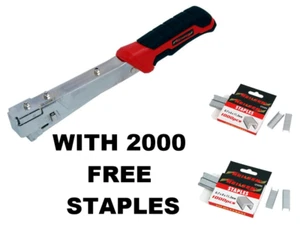 Heavy Duty Hammer Tacker Stapler Upholstery Carpet - Plus 2000 FREE STAPLES - K - Picture 1 of 4