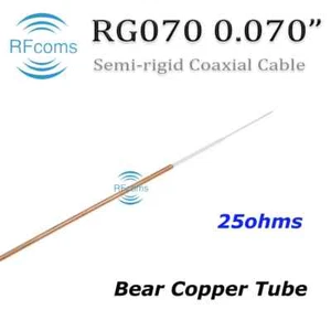 RFcoms 0.070" 0.070IN RG070 Semi rigid 25 Ohm 25Ohm Bare Copper Coaxial cable 1M - Picture 1 of 5