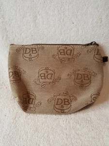 Dooney & Bourke Cosmetic Bag Pouch DB Logo Canvas FREE SHIPPING - Picture 1 of 5