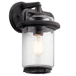 Andover Outdoor Wall 1-Light in Weathered Zinc - Picture 1 of 2