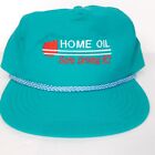 Vintage Home Oil 1992 Trucker Hat Cap Snapback Flat Peak Green Safe Driving 92