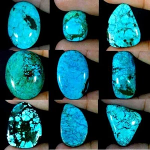 TREATED TIBET TURQUOISE OVAL, PEAR, CUSHION, FANCY CABOCHON QUALITY GEMSTONES  - Picture 1 of 47