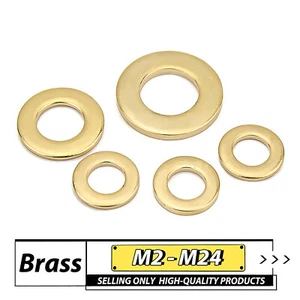 Solid Brass Flat Washers To Fit M2 M2.5 M3 M4 M5 M6 M8 M10- M20 FORM A TYPE GB97 - Picture 1 of 5