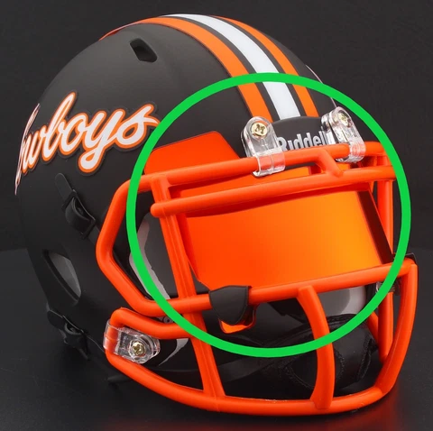 EYE SHIELD / VISOR  ONLY! for OKLAHOMA STATE COWBOYS Mini Football Helmet Cover