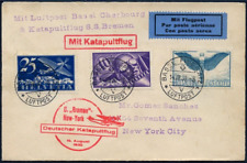 Schweiz 1930 Katapultpost Brief Basel USA Nachbringeflug Dampfer Bremen / 530