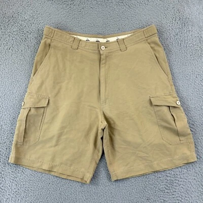 Шорты карго Bobby Chan мужские 34 хаки шелковая смесь китайские уличные пляжные повседневные 8 дюймов - Изображение 1 из 4