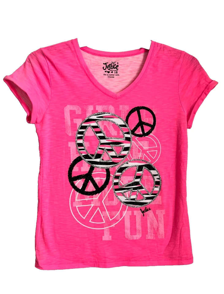 JUSTICE (original) BUNDLE OF GIRLS TOPS SIZE 18 (QTY OF 4 DIFFERENT TOPS) - Image 1 of 4