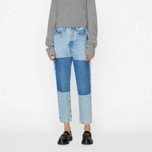 Neu mit Etikett Frame Denim Le Original Patch Mending Straight Jeans Größe 30 - Bild 1 von 5