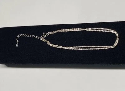 Bonita pulsera de doble hilo brillante de plata de ley 925 Foto 1 de 4