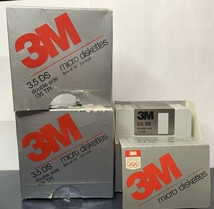 Vintage 3M 3.5 DS 135 TPI Micro Disketten Neu Box 10 +8 USA 1988 Olympic Rings - Bild 1 von 8