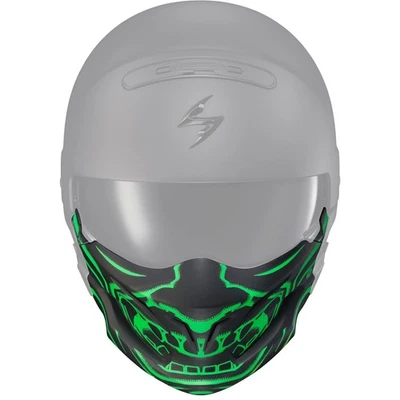ScorpionEXO Covert Face Mask Samurai Glow In The Dark Green 52-546-23 - Image 1 of 4