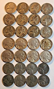 (28 FV 1.08) Mixed Jefferson War, Buffalo Nickels Steel Pennies 35% Silver (NX) - Picture 1 of 2