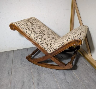 Vintage Rocking Gout Stool Footstool - Victorian Style Rocker - Solid Wood - Image 1 of 4