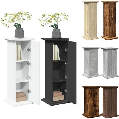 Postament mit Stauraum Blumensäule Dekosäule Podest Blumenständer Holzwerkstoff - Bild 1 von 4