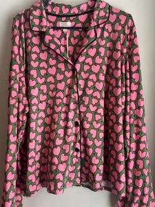 Beauty Sleep Social Damen Xxl 2x Schlafshirt Schlafanzug Grün Rosa Herzen Top  - Bild 1 von 6