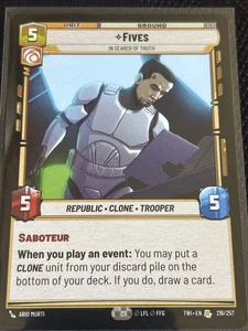 Fives - In Search of Truth #216/257 Star Wars Unlimited Twilight of the Republic - Picture 1 of 2