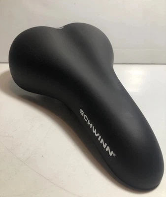 Седло велосипедное Schwinn велосипедное черное с подкладкой велосипедное сиденье логотип 11 дюймов x 6,5 дюйма б/у в отличном состоянии - Изображение 1 из 4