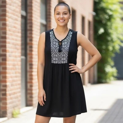 Vestido A.N.A Negro Bordado XL Para Mujer Elegante Informal Trabajo Fiesta Nuevo con Etiquetas Foto 1 de 4