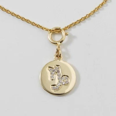 0.06ct Natural Diamond Capricorn Zodiac Charm 14k Gold Constellation Necklace - Image 1 of 4