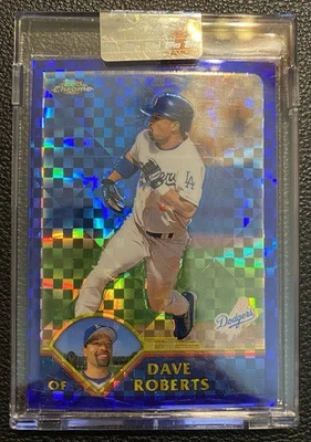 Dave Robert’s 2003 Topps Chrome Uncirculated Encased Xfractor 46/57 Dodgers - Image 1 of 3