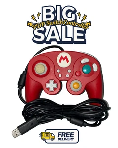 Nintendo Switch Wired Fight Pad Pro Controller PDP Red Super Mario Tested - Picture 1 of 4