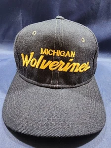 Vintage Michigan Wolverines Sports Specialties Hat Blue Snapback Cap - Picture 1 of 10