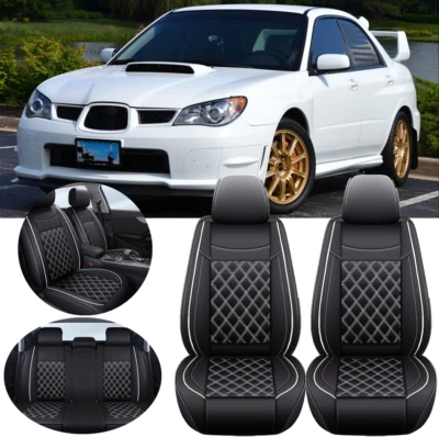 For Subaru WRX STI Car Seat Covers Full Set PU Leather Front + Rear 5-Seater - Image 1 of 4