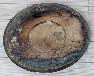Wallace Silver Plate Sandwich Plate Stamped Vintage 1930's 10" Rainbow Patina - Picture 1 of 7