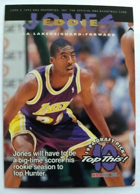EDDIE JONES, LINDSEY HUNTER 1994-95 HOOPS ROOKIE CARD #430 - Image 1 of 2