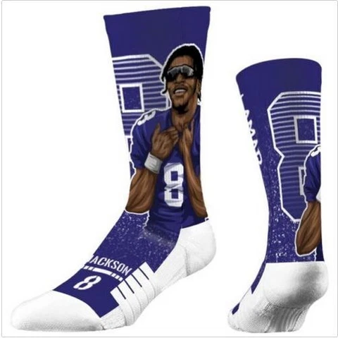 Lamar Jackson Baltimore Ravens Image Strideline Crew Socks M/L NEW Cover