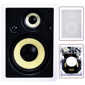 Paar 200W 3-Wege 8" In Wand Decken Lautsprecher Stereo Audio Faser Tieftöner Heimkino - Bild 1 von 6