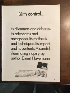 1967 Birth Control Book Ernest Havemann. Vintage Magazine AD, A Mock Turtle Neck - Picture 1 of 5