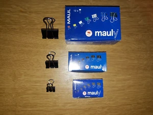Maul mauly Foldback-Klammern versch. Größen schwarz Büroklammern 13/16/25 mm - Bild 1 von 5