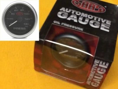 SAAS Muscle SG-OP258B Oil pressure gauge 0-140 PSi Black 67mm 2-5/8" - Image 1 of 4