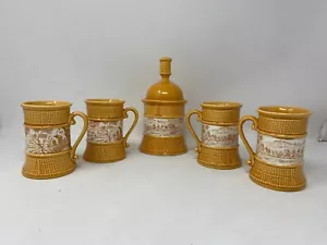 Set caffè italiano vintage Sicas Sesto Fior - zuccheriera e 4 tazze tessuto cesto ambra - Foto 1 di 15