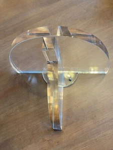 1" Thick Acrylic Lucite 1/2 Round Shelf w/Bracket (2 Available) - Picture 1 of 2