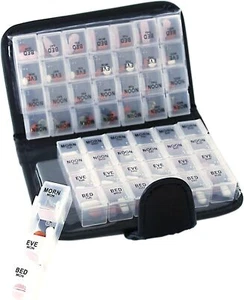 Organizador de píldoras y vitaminas Smart Essentials 14 días 2 semanas AM/PM 4 dosis negro - Imagen 1 de 6