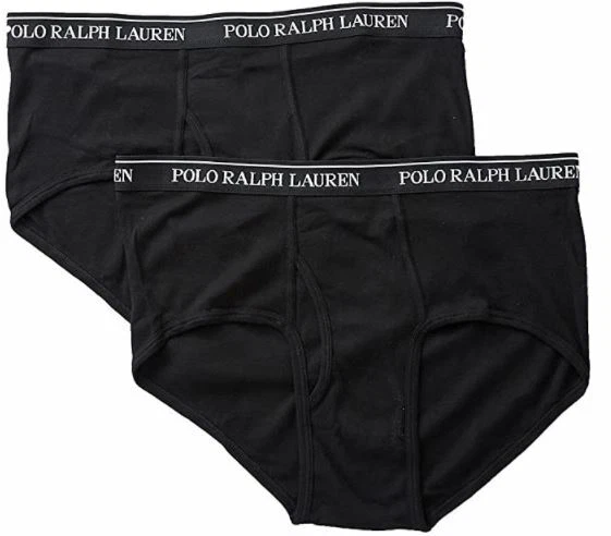 2 GENUINOS POLO RALPH LAUREN TALLAS: 42 A 60 BLANCO NEGRO ALGODÓN TIRO MEDIO CALZONCILLOS Foto 1 de 4