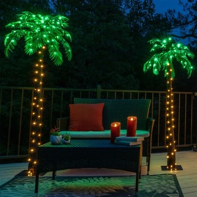 WINTERGREEN LIGHTING LED Lighted Palm Tree Artificial Palm Tree Party Decoration with Remote Control