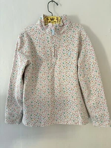The Beaufort Bonnet Co (TBBC) EUC Pink Flora Pima Cotton 1/4 Zip Sweatshir Sz 8 - Picture 1 of 5