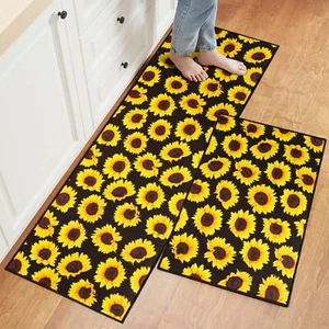 2 Pcs Kitchen Rugs Set Washable Kitchen Mats for Floor Home Sink Bathroom Non... - Picture 1 of 6
