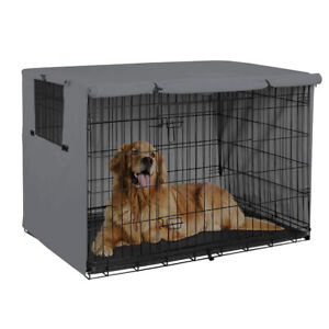 Universal Fit Dog Crate Cover with Side Windows, Pet Polyester Pet Kennel XS-XL