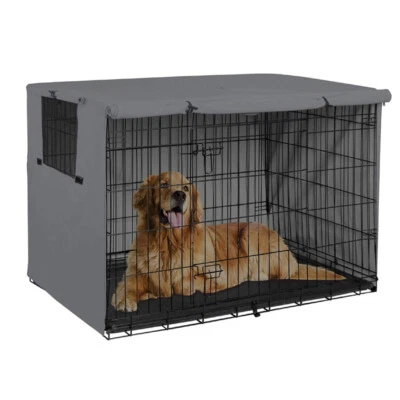 Universal Fit Dog Crate Cover with Side Windows, Pet Polyester Pet Kennel XS-XL - Image 1 of 4
