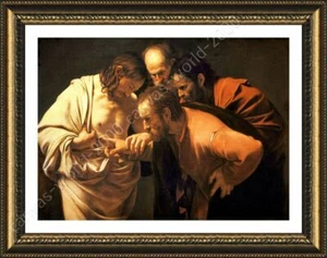 Doubting Thomas by Caravaggio | Framed canvas | Wall art artwork giclee print - Picture 1 of 12