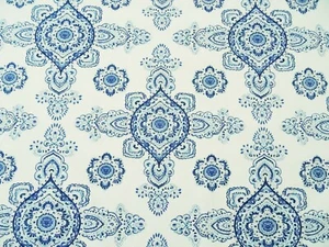 RICHLOOM HANIA KÜSTE BLUMEN BLAU BAUMWOLLE POLSTERSTOFF $ 10,99/YD BTY 341FS - Bild 1 von 4