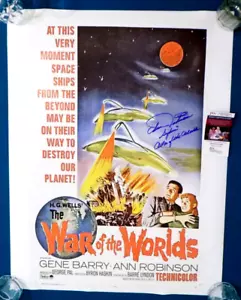 ANN ROBINSON Signed "Sylvia War of the Worlds" 31x24 Color Poster Print JSA💎COA - Picture 1 of 7