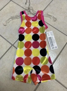Body Leotardo Niños Grande Lunares Gimnasia O Danza Unitard ¡NUEVO CON ETIQUETAS! - Imagen 1 de 4