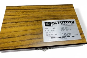 Mitutoyo Gage Block Set 516-991 BM1-9LT-1 Grade 1 Gauge Japan Tool Case - Picture 1 of 5
