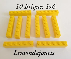 Lot de 10 Briques Lego 3009 1 x 6 Brick 1x6 Jaune Yellow Brique 6x1 300924 - Picture 1 of 2